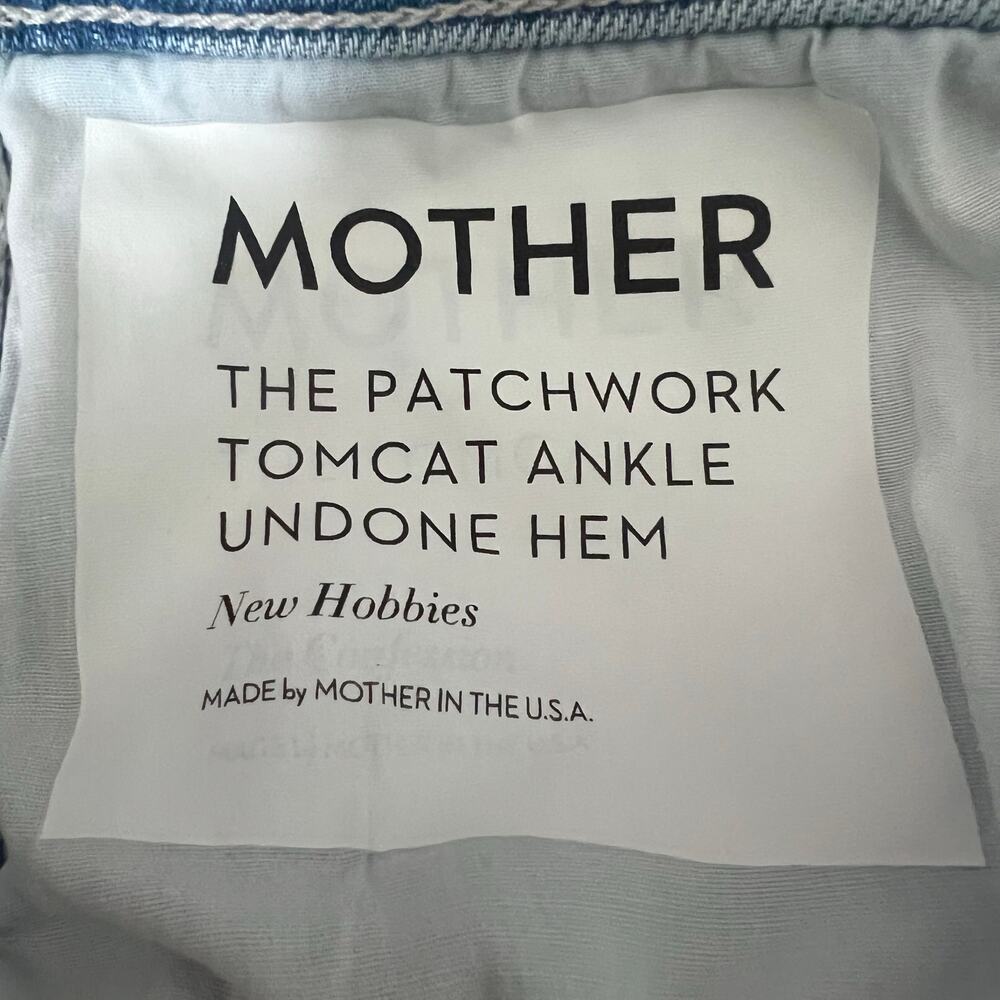 Mother x Carolyn Murphy Distressed Patchwork Tomcat Ankle Undone Jeans Size 27 - Picture 10 of 16
